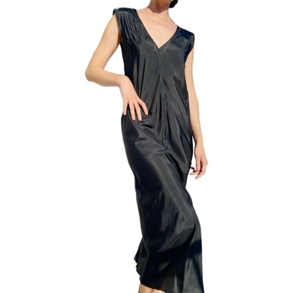 Marian Clayden Dresses & Skirts - Marian Clayden  90's BLack 100% silk slip dress  size  Medium